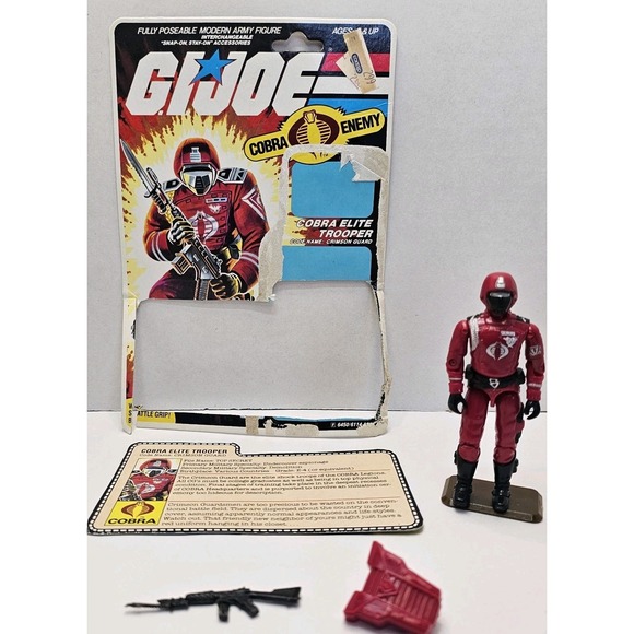 Gi Joe Hasbro Crimson Guard 1985 V1 Cut Cardback File Card Complete New O Ring ! - Picture 1 of 6